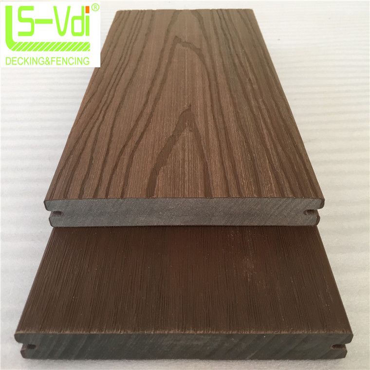 Surface coated wpc wooden home decor solid wood flooring for home and garden