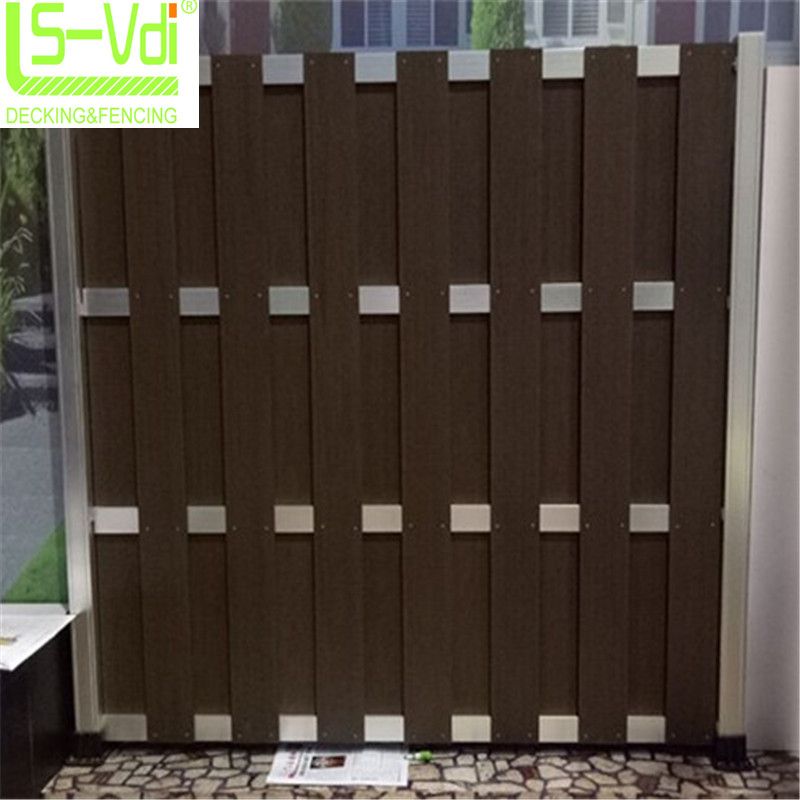 Rot resistant inserting wooden fence panels cheap wood fence with aluminium post
