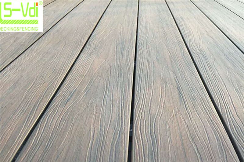 Hard PE coated wooden flooring composite wpc floor tile for swimming pool