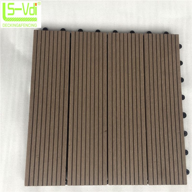 PE coated high ended coextruded wood flooring tile for bathroom balcony