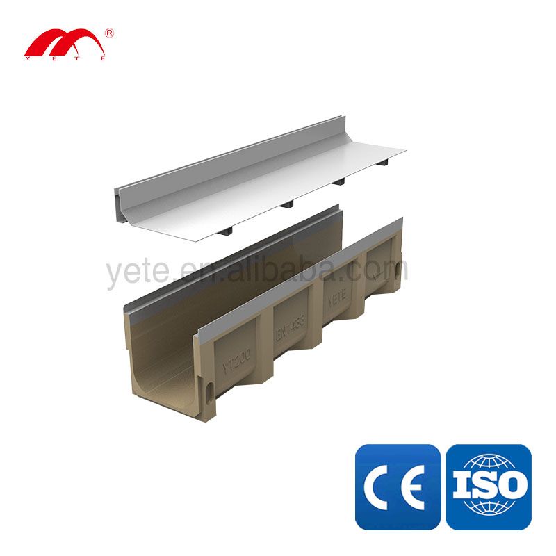 EN1433 standard linear slot Polymer concrete drainage channel