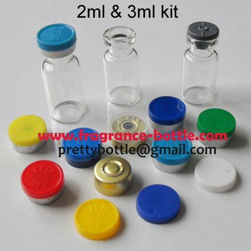 Medical Grade Glass Vial 2nl/3ml With Butyl Rubber Stopper And 13mm Flip Top Caps