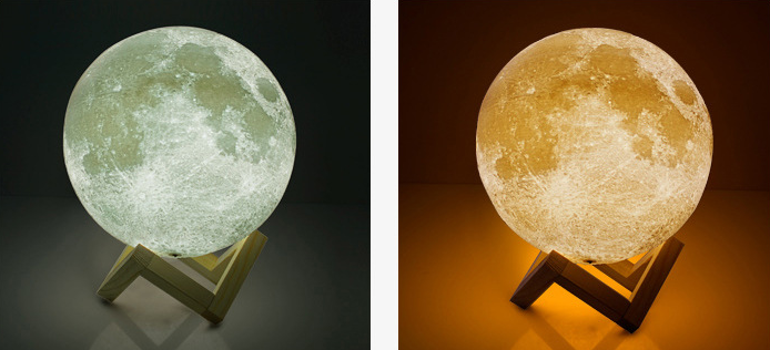 2018 3D Printing USB Charging Moon Surface Lamp