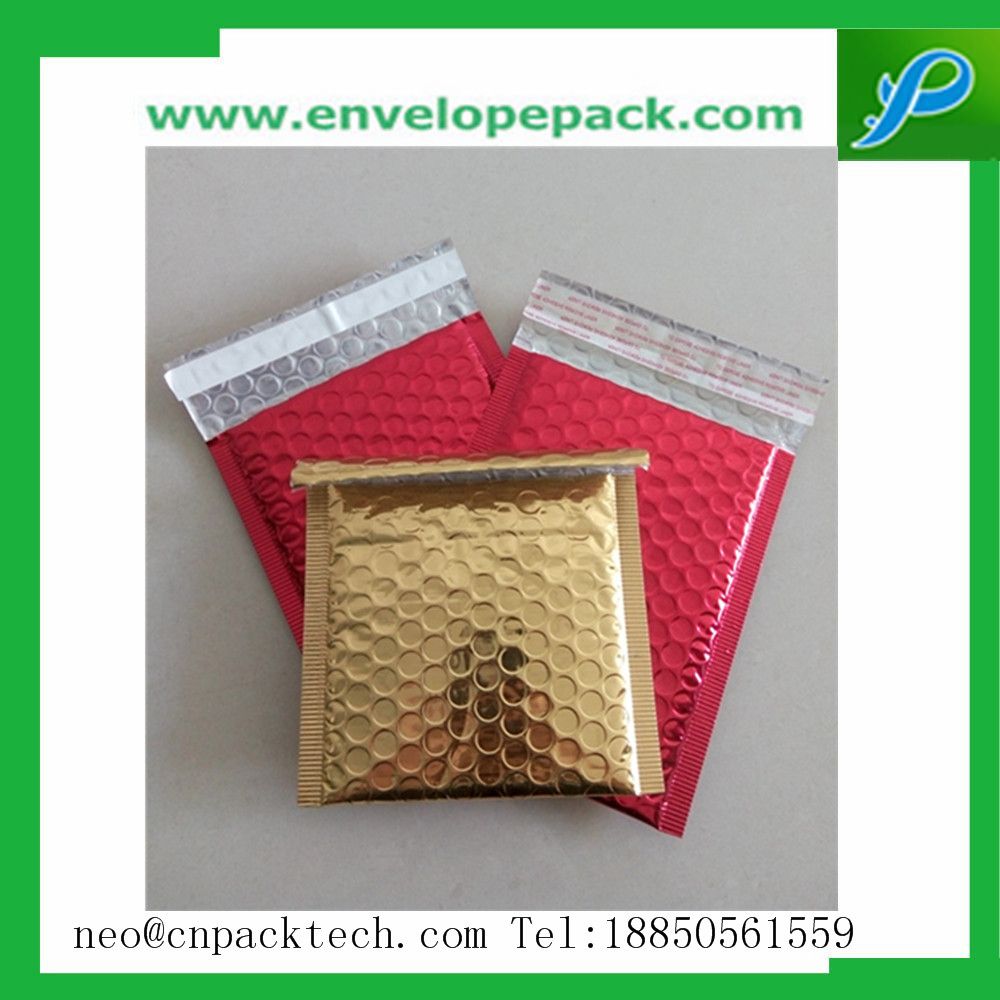 Colorful Metallic Bubble Padded Envelopes Mailing Bags With Bubble Lining Aluminum Foil Bubble Packaging
