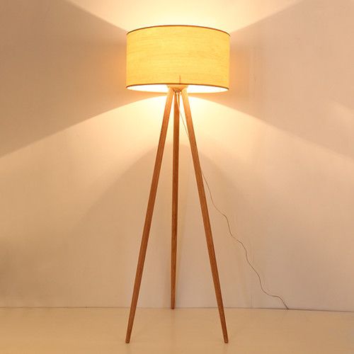 wooden tripod floor lamp