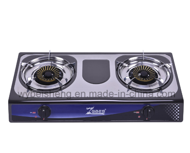 Colorful Steel Gas Stove, Two Burners, Blue Fire