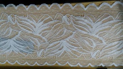 white wide 12 cm nylon lace trim with can dye