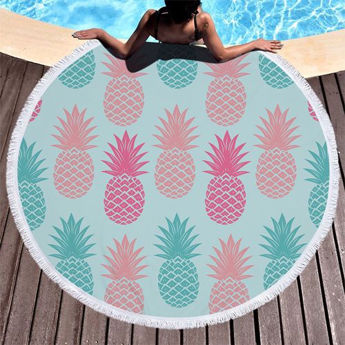 Circle Pineapple Printed beach towels