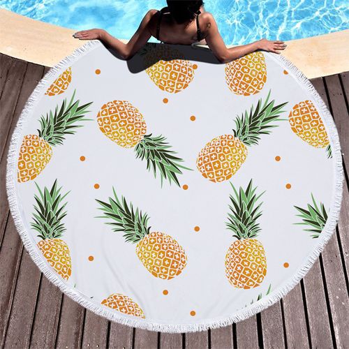 Circle Pineapple Printed beach towels