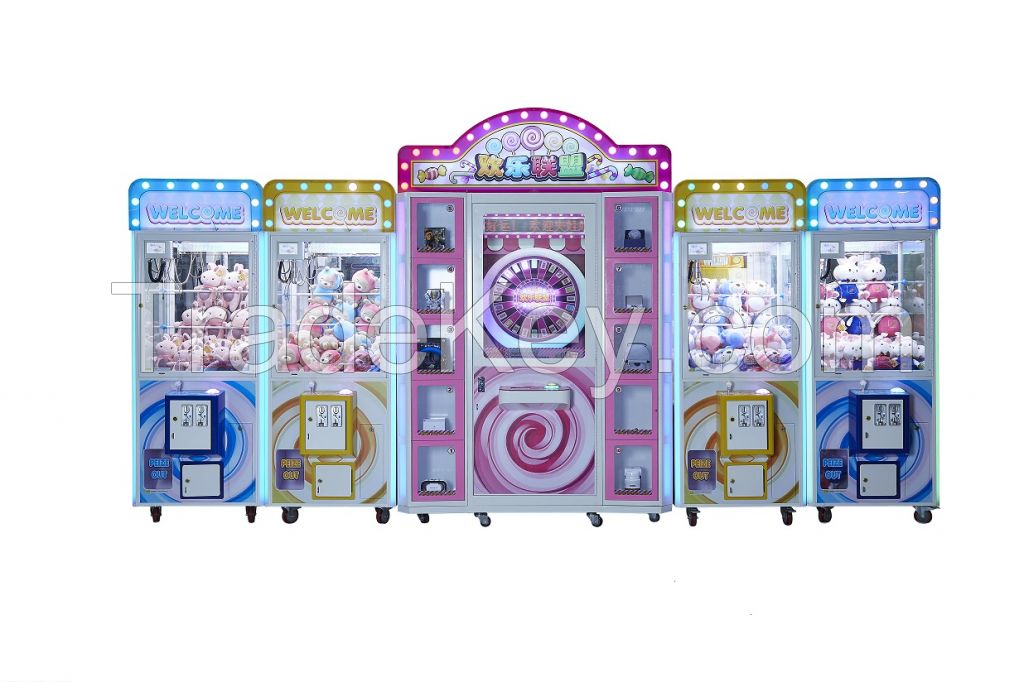 High quality hot sale four in one happy doll claw crane machine for sale