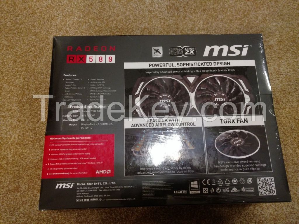 MSI Gaming Radeon RX 580 256-bit 8GB GDRR5 DirectX 12 VR Ready CFX Graphcis Card (RX 580 ARMOR 8G OC)