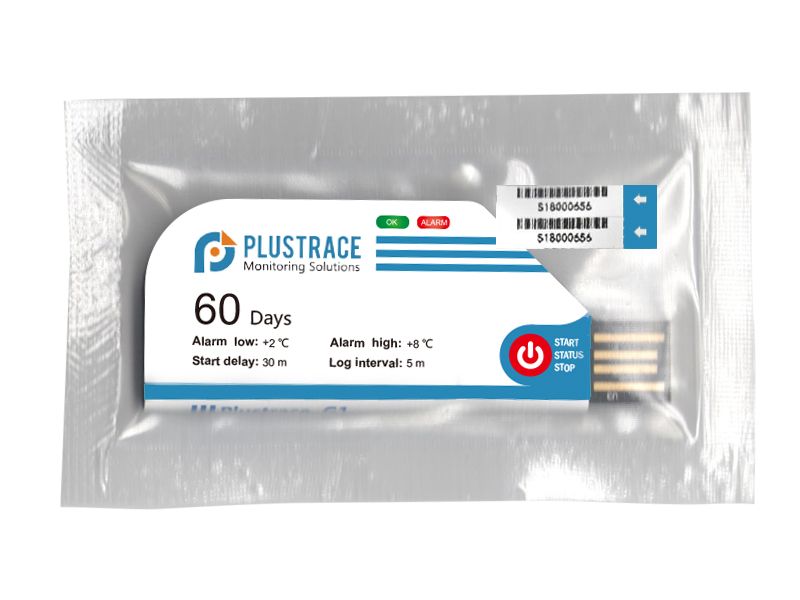 Plustrace G1 single use temperature data logger