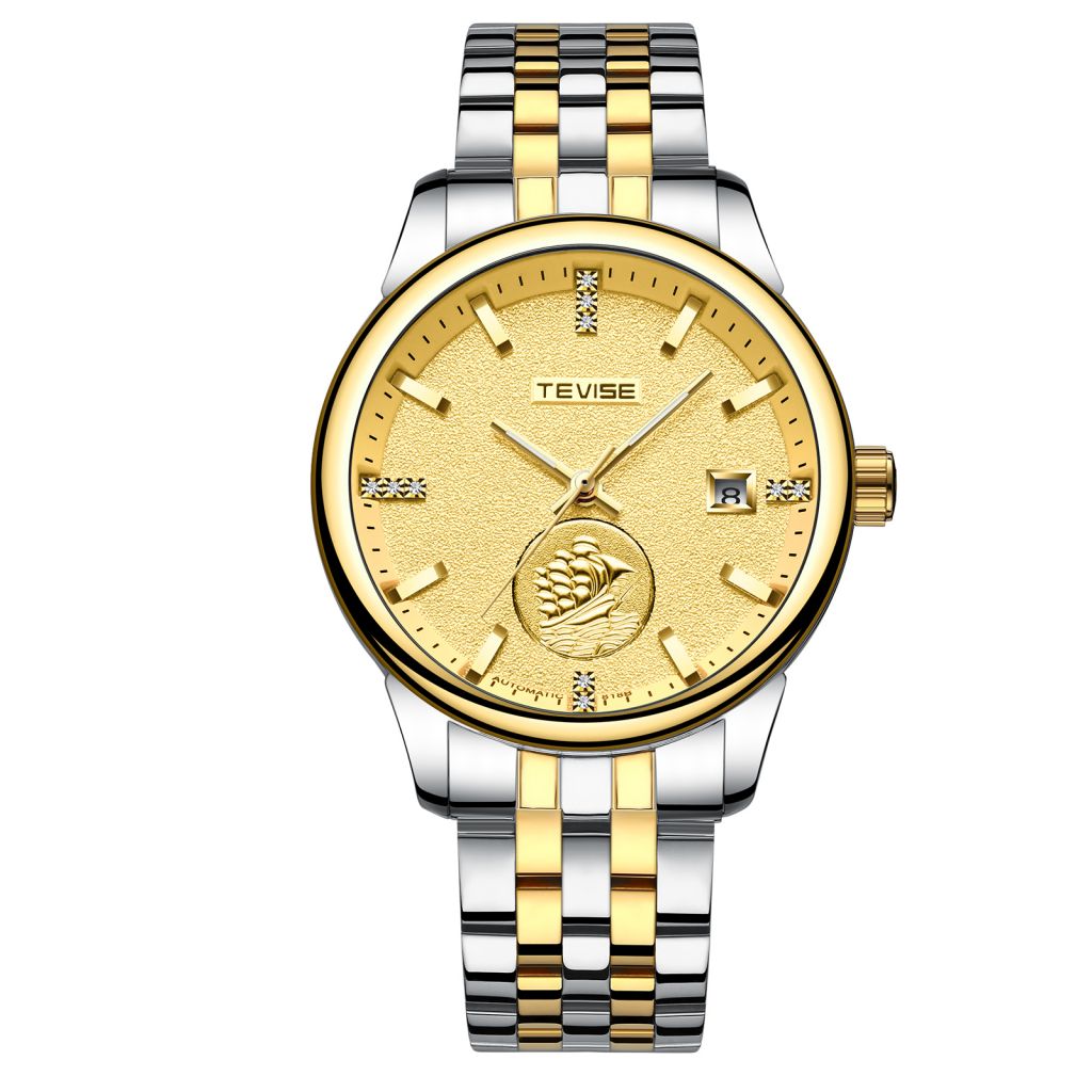 Tevise t818 men watches luxury brand automatic casual style stainless steel back watch