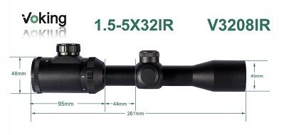Optical Riflescope 1.5-5X32 IR magnifier scope with your own APP