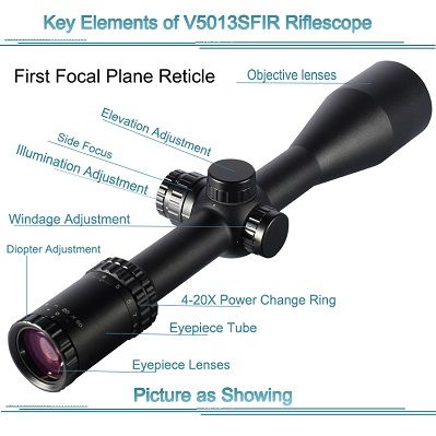 rifle scope 4-20X50 SFIR magnifier scope with your own APP