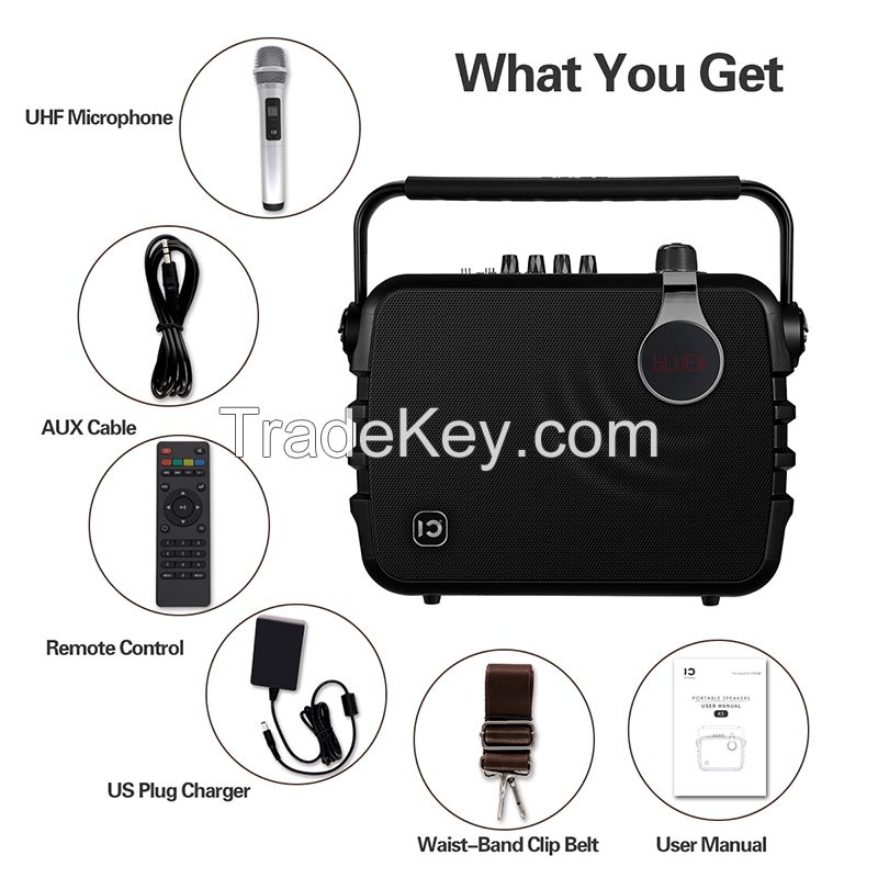 portable wireless Bluetooth Karaoke speaker with UHF handheld mircophone