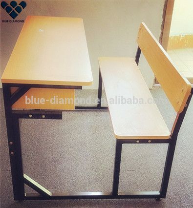 Professional cheap attached double school desk and chair factory