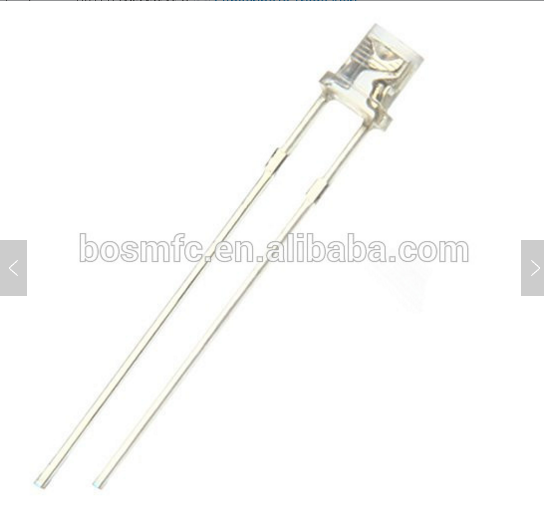 3mm Uv Led Diode Lights , Ultraviolet 395nm Dc 3v 20ma Flat Top Uv Led Lamp