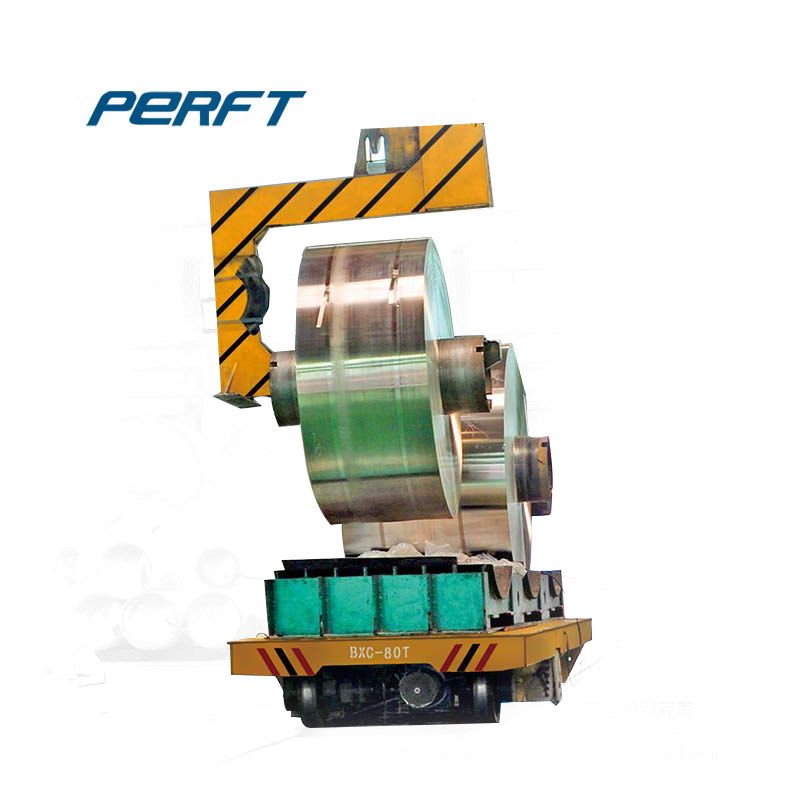 Electric Coil Rail Transfer Cart For Industrial Use Aluminum Motorized Coil Transfer Cart