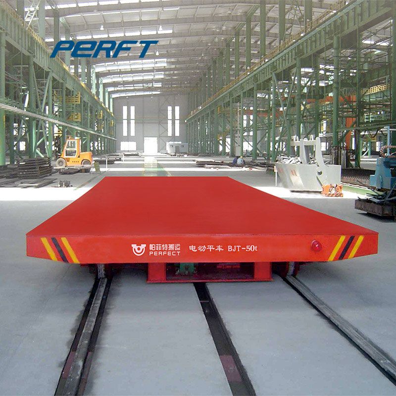 workshop Material Rail Transporter Pallet Transfer Cart with DC Power