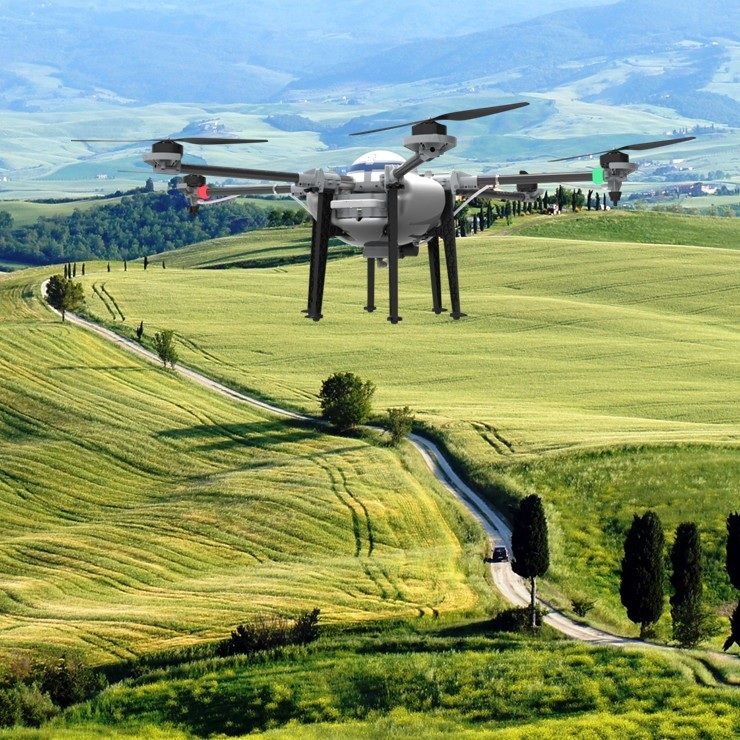 10KG Capacity Agriculture Spraying Drone Carbon Fiber Frame Agriculture 6 rotor UAV