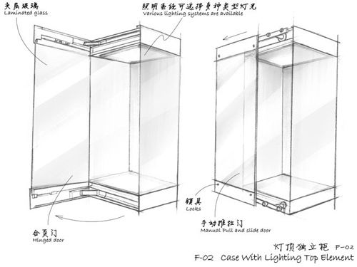 Case With Lighting Top Element F-02 --  Free Standing Display Cases