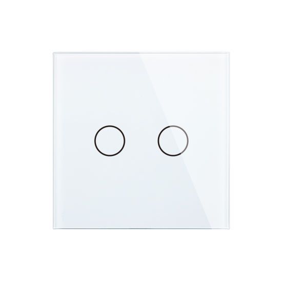 Toughened Glass 2gangs 1way Wall Light Touch Switch SW-T02-01-EUW