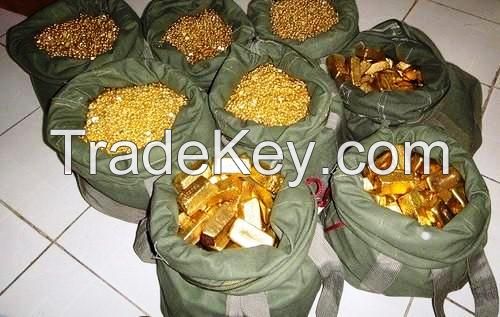 -500 kg of gold bars  - 4300 carats of rough diamonds
