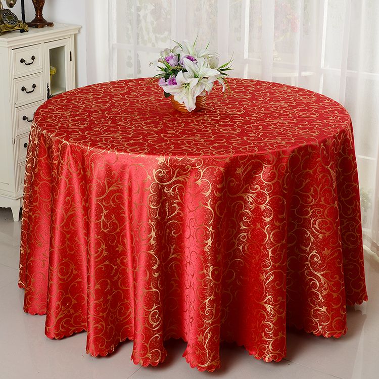 Table Cloth-Luxurious wedding banquet event hotel jacquard table cloth table cover