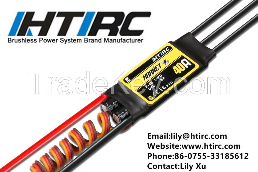 HTIRC Hornet New Speed Controller Brushless 4S 40A ESC Airplane ESC for Wholesale