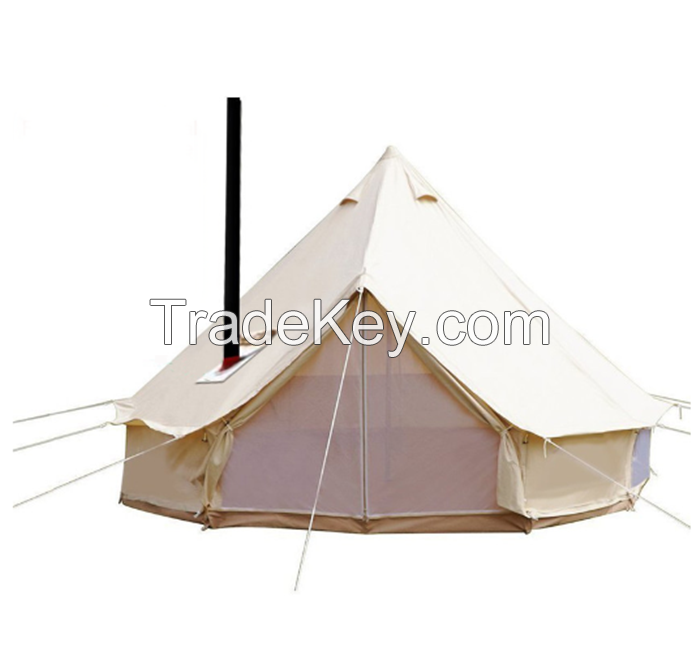 Camping Herringbone Bell Tents with Chimney Hole