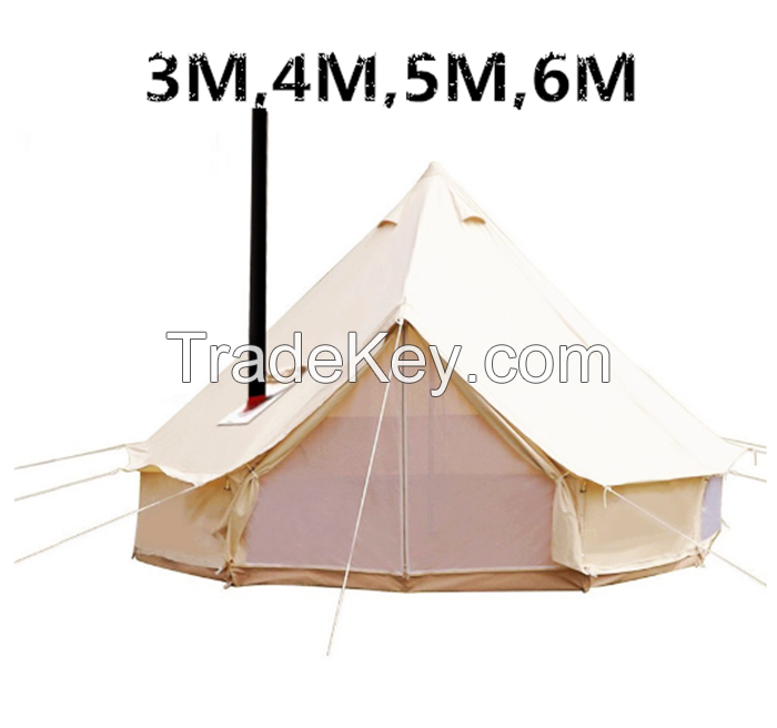 Camping Herringbone Bell Tents with Chimney Hole