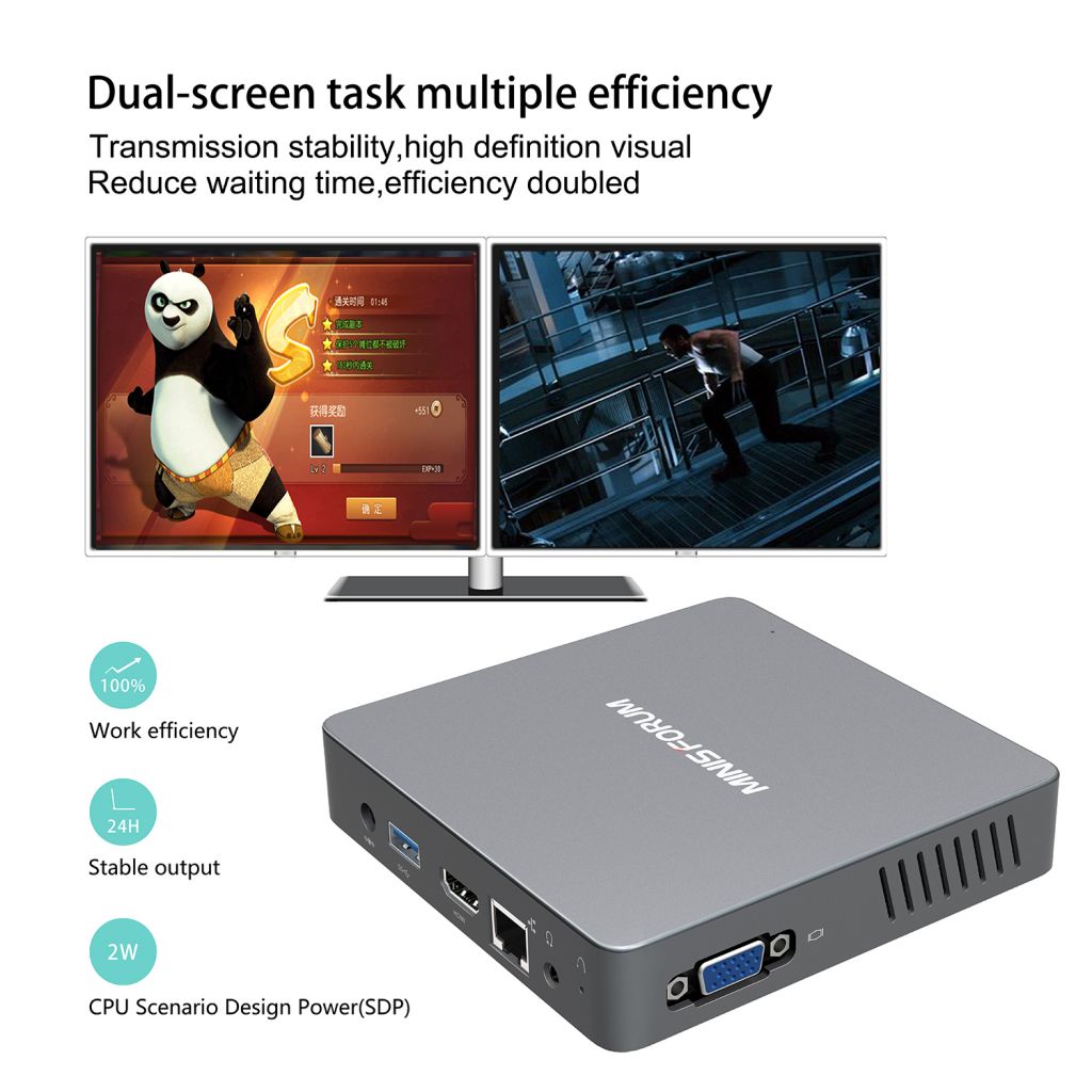 Mini Computer N42 DIY SSD Mini PC Intel Apollo Lake Pentium N4200 Processor (2M Cache, up to 2.5 GHz) 4GB/64GB 1000Mbps LAN HD 2.4/5.8G WiFi Bluetooth 4.0 Support Windows 10 Pro and Linux OS with HDMI & VGA Outputs