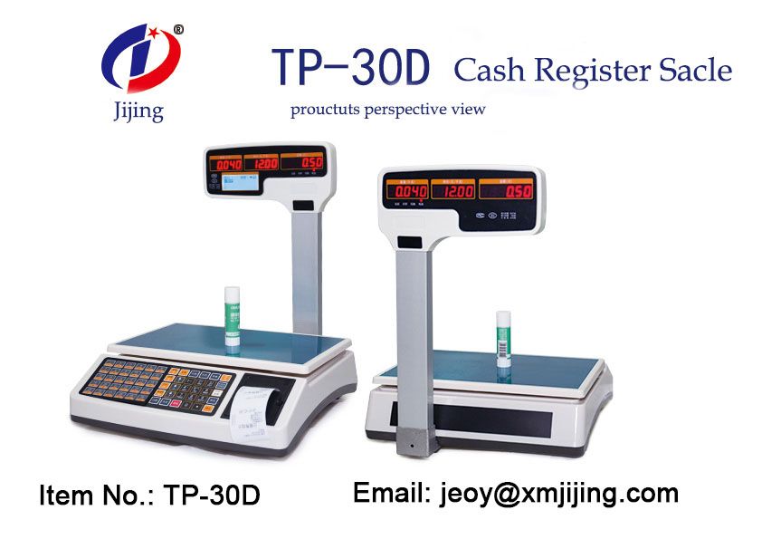 Tp-30d Electronic Pricing/ Computing Scale, Supermarket Retail Cash Register/ Price System Scales, Receipt/ Bill Printing Lcd Weighing Support Arabic/ Spanish/ Hindi