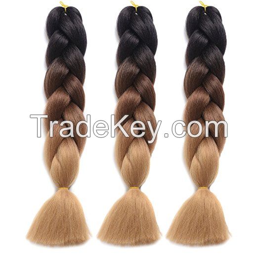 2018 Beautiful 2 Tone Color Synthetic Xpression Extension Hair For Girl