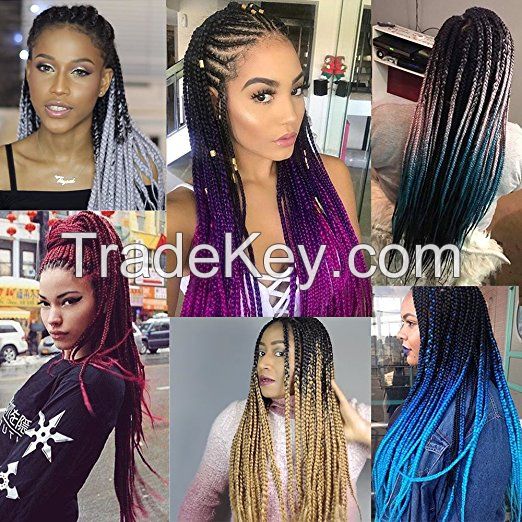 2018 Beautiful 2 Tone Color Synthetic Xpression Extension Hair for Girl