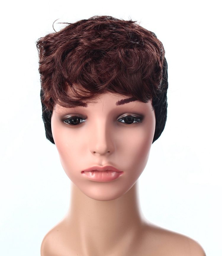 Popular Short Synthetic Machine Mace Wigs For Black Women