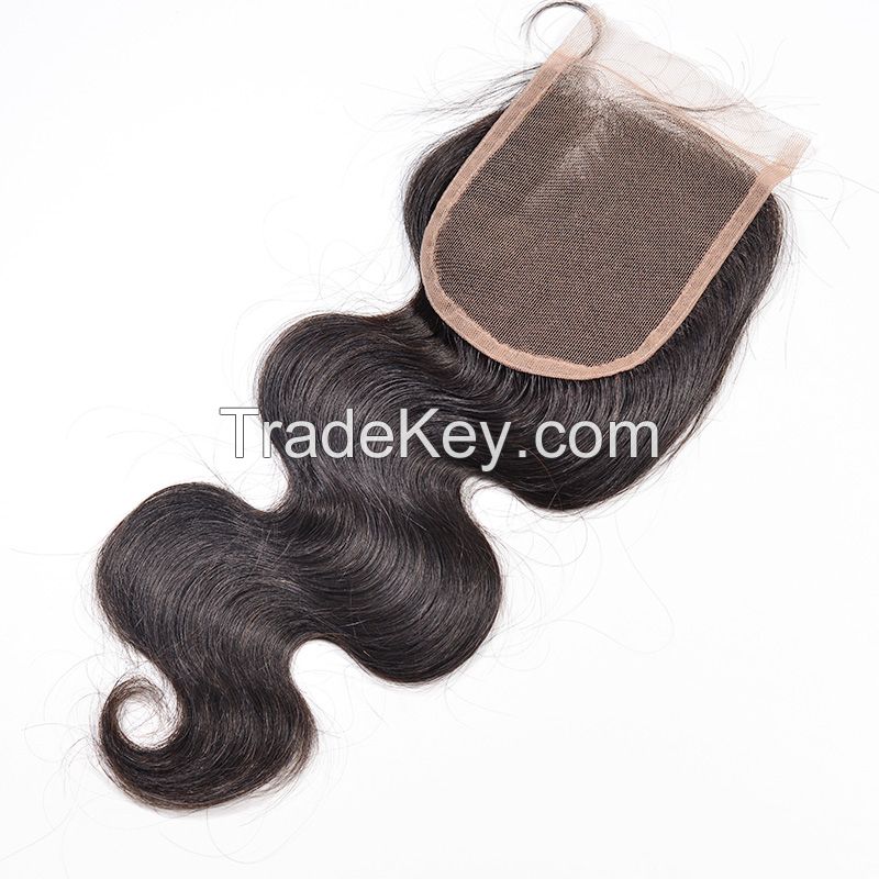 Body Wave Frontal Lace Closure with Peruvian Human Hair Braid