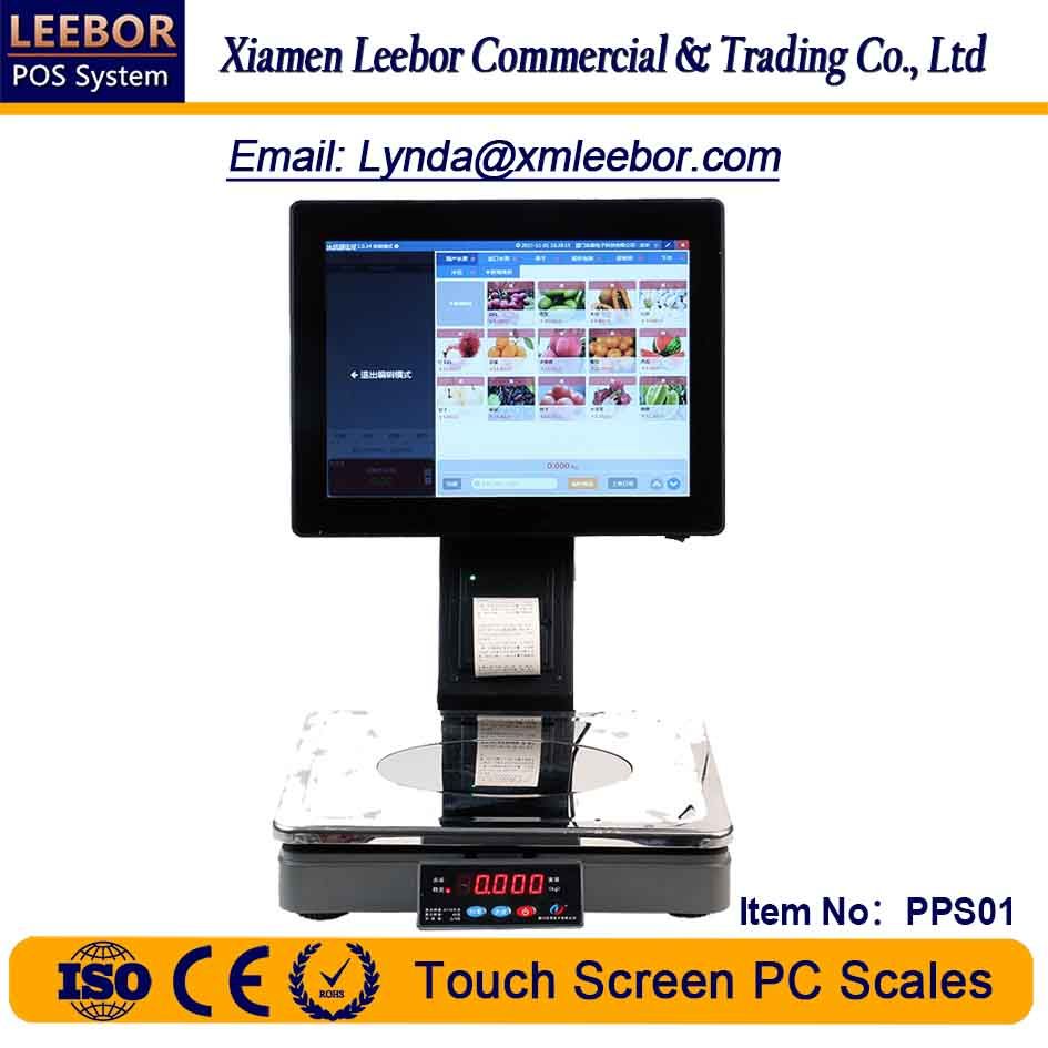 PPS01 Touch Screen PC Control Scale, Supermarket Retail System Weighing Terminals, Intelligent &amp;amp;quot;All in One&amp;amp;quot; Pricing Scales, Thermal Printer Receipt/ Bill Printing
