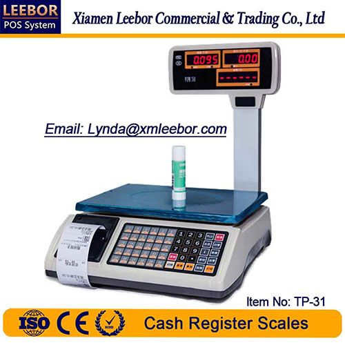 TP-31 Electronic Pricing/ Counting Scale, Supermarket Retail Cash Register LED Scales, Price Computing Digital Weighing, POS Scale with Receipt/ Bill Thermal Printer