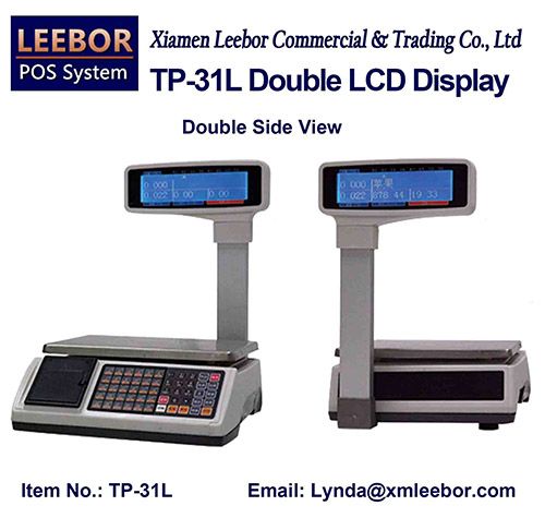 Tp-31l Electronic Pricing/ Counting Lcd Scale, Supermarket Retail Receipt/ Bill Printing Scales, Pos Price Computing 15/ 30kg Weighing Support Arabic/ Spanish/ Hindi