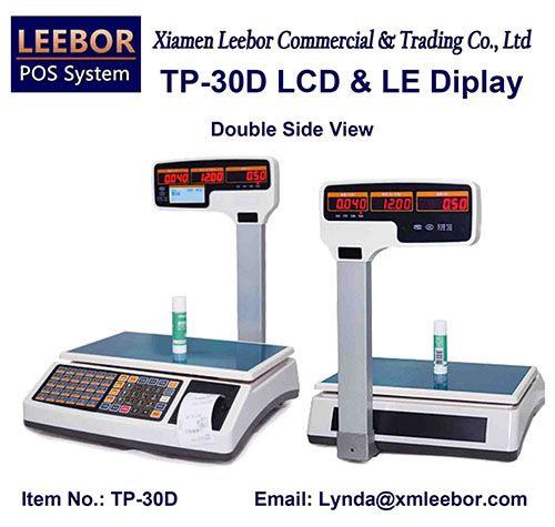 TP-30D Electronic Pricing/ Computing Scale, Supermarket Retail Cash Register/ Price System Scales, Receipt/ Bill Printing LCD Weighing Support Arabic/ Spanish/ Hindi
