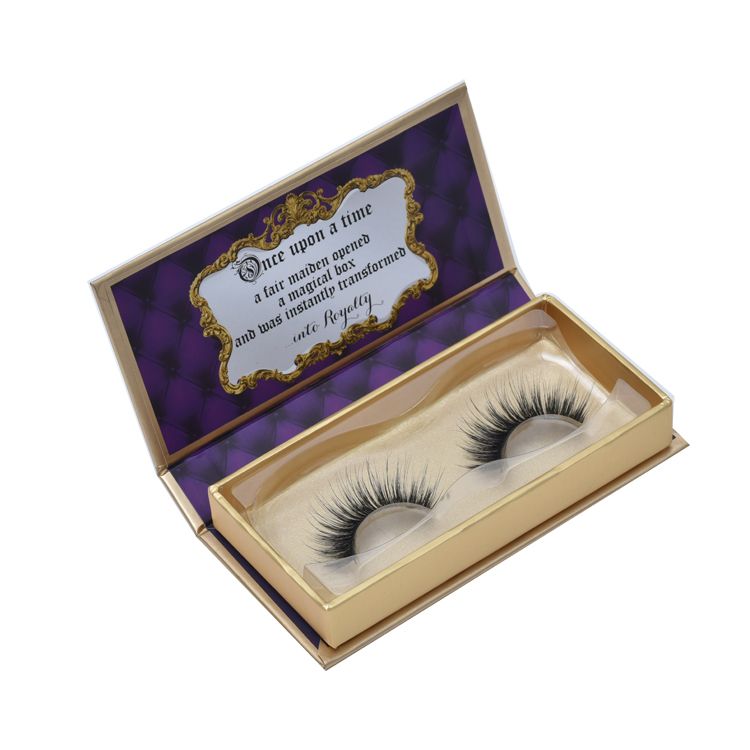 Book Shape Magnetic Closure Eyelash Paper Box with PlasticTray