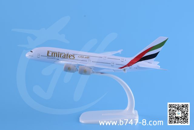 20cm A380 Emirates Metal Plane Model A6-ED8 Airbus Zink Alloy Business Static Gift Souvenier Aircraft Handicraft Promotion Advertisement Airline Toy Display