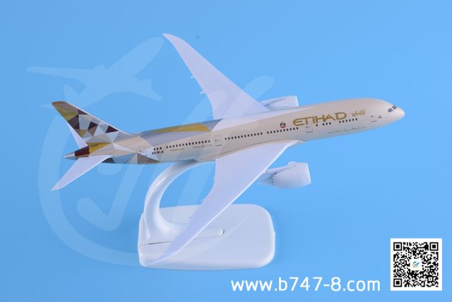 20cm B787 Etihad Metal Plane Model Boeing A6-BLA Zink Alloy Static Promotion Advertisement Airline Business Gift Toy Customized Handicraft Souvenier