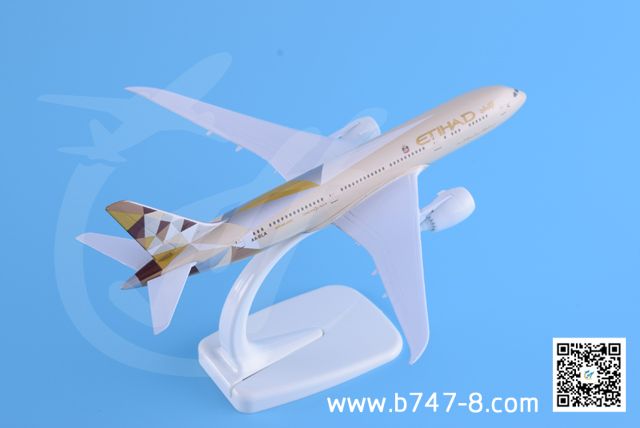 20cm B787 Etihad Metal Plane Model Boeing A6-BLA Zink Alloy Static Promotion Advertisement Airline Business Gift Toy Customized Handicraft Souvenier