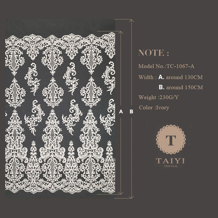 Embroidery fashion wholesale lace fabric