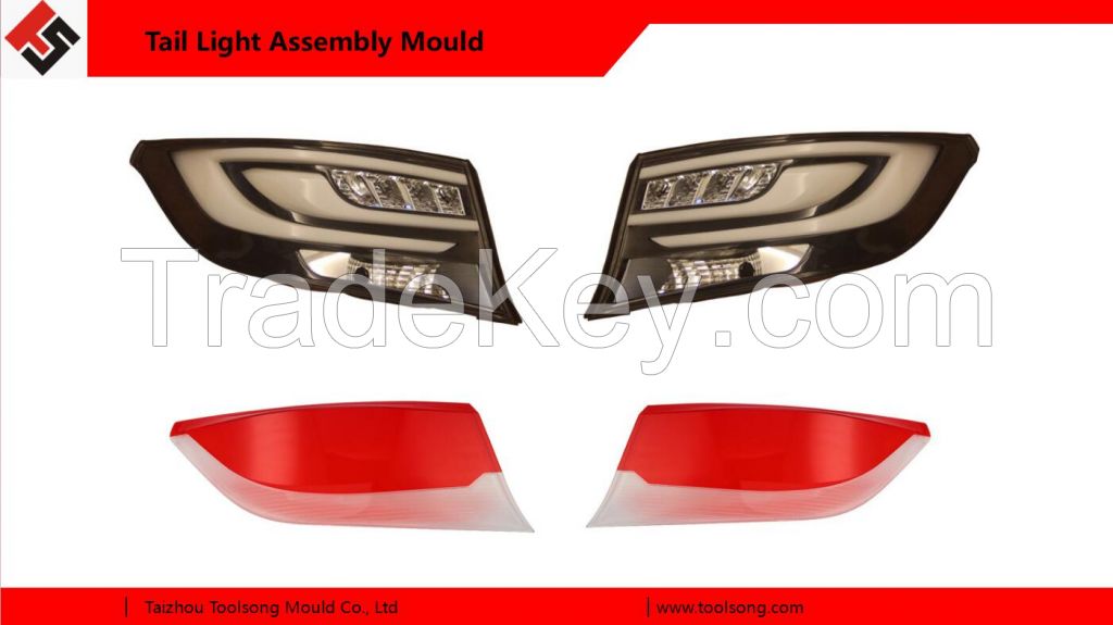 2K tail light assembly mould for automotive lens and bezel