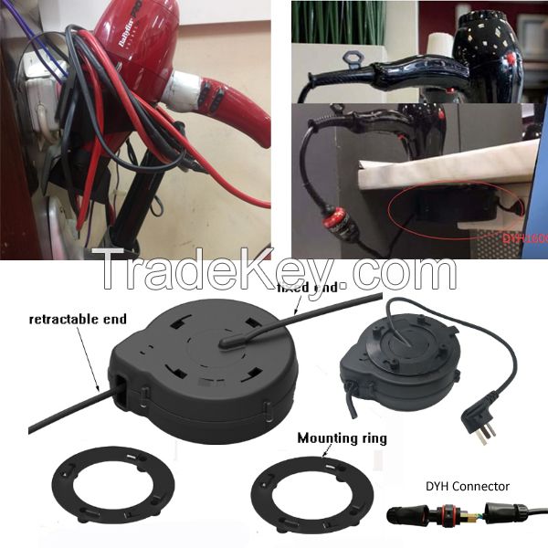 retractable cable retractor for hair dryer, extension power cord reel for  hair dryer By Hunan Xutons Metal & Plastic Co., Ltd