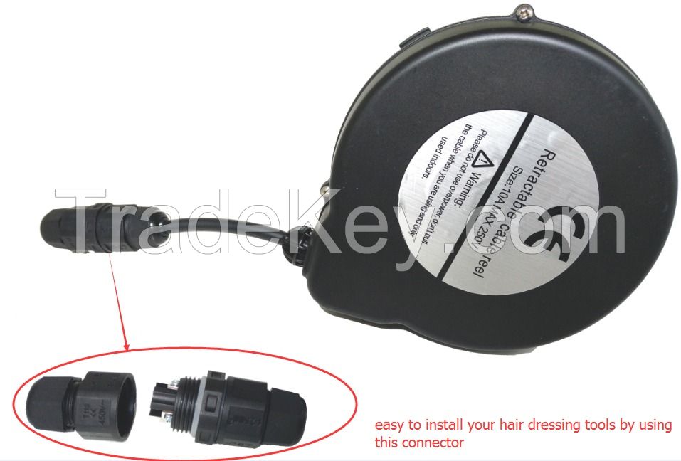 High Quality Portable Security Black Retractable Power Cable Reel for  Vacuum Cleaner DYH-1606